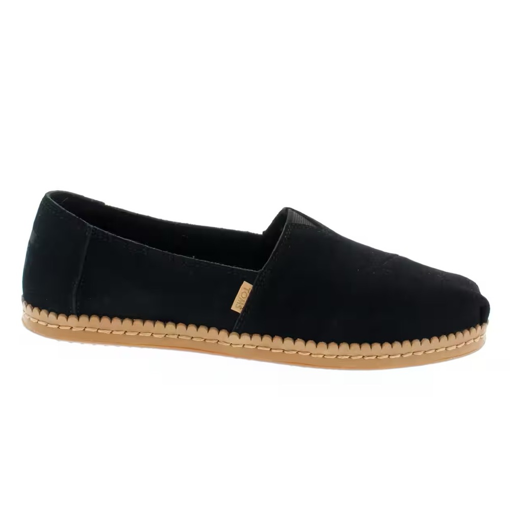 TOMS ALPARGATA LEATHER WRAP - BLACK 8 WIDE